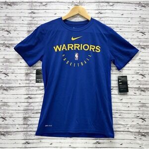 Golden State Warriors Nike Tee Men's Small Blue Dri-Fit Athletic Fit NBA NEW